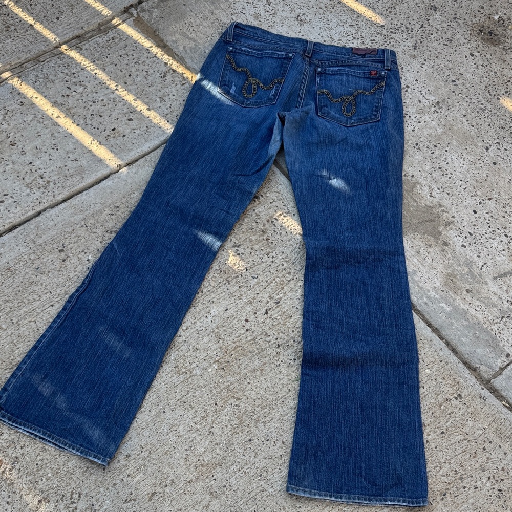 Blue 2 Womens Flare Jeans